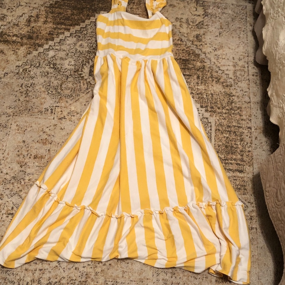 Cat and Jack Yellow and White Striped Girls' Sundress